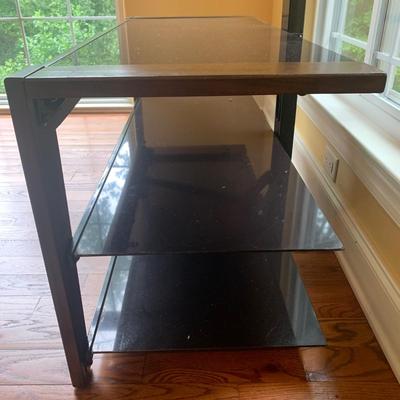 Tempered Glass and Wood TV Stand (UH-KW)