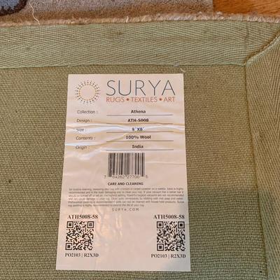 Two Surya Athena 5â€™ x 8â€™ Wool Area Rugs (UH-KW)