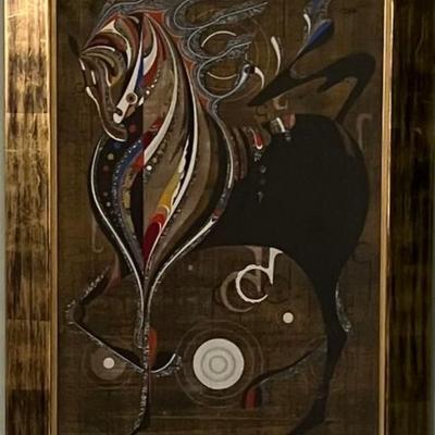 Tadashi Nakayama Large Lithograph Of Horse