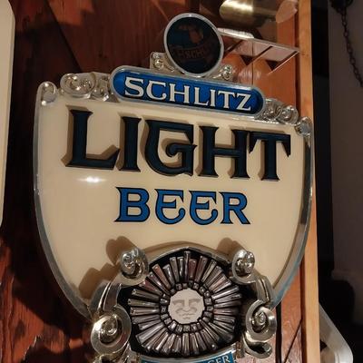 LIGHTED SCHLITZ LIGHT BEER SIGN