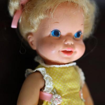 MATTEl Baby Go Bye-Bye Doll, Ideal Pepper Doll, Doll Baby & Clothes- 1960s