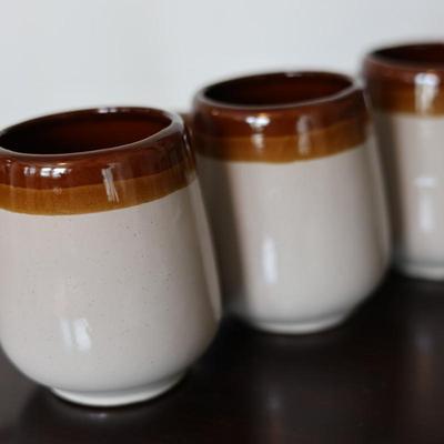 Five Stoneware Coffee Mugs (5)