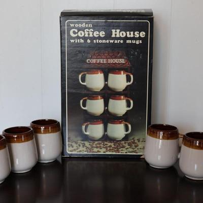 Five Stoneware Coffee Mugs (5)