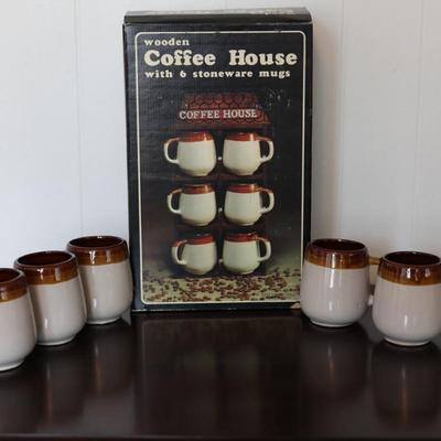 Five Stoneware Coffee Mugs (5)