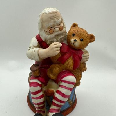 Ceramic Wind-Up Santa Music Box
