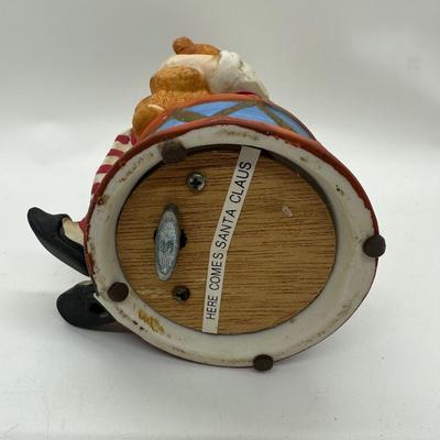 Ceramic Wind-Up Santa Music Box