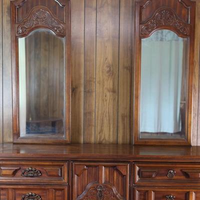 Long Dresser With Double Mirrors