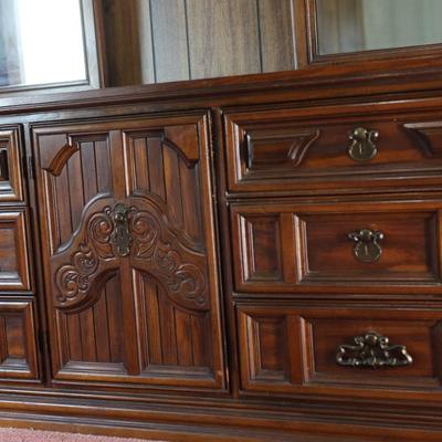 Long Dresser With Double Mirrors