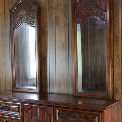 Long Dresser With Double Mirrors