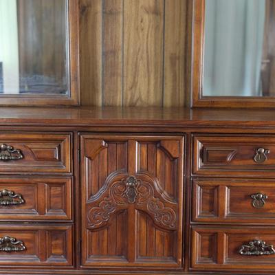 Long Dresser With Double Mirrors