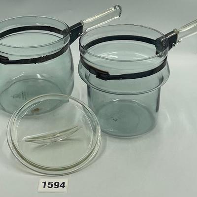 Blue Pyrex Flameware Double Boiler