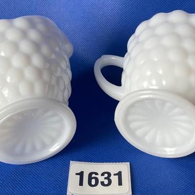 Milk Glass Cream and Sugar Set
