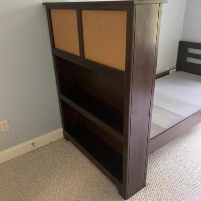 Twin Sized Canyon Furniture Bed Frame with Shelf & Linens (B2-KW)