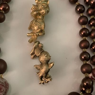 Costume Jewelry Lot Pins Necklace Antique Shoe Clip ++++