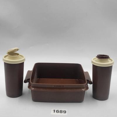 Vintage Brown Tupperware