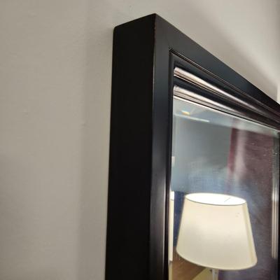 Beveled Mirror Black Wood trim 28x32