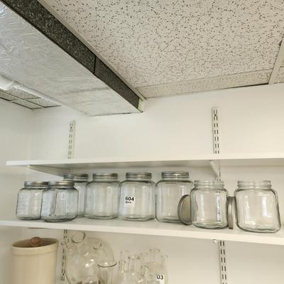 8 Glass Storage Jars with Lids 4 Large 4 medium