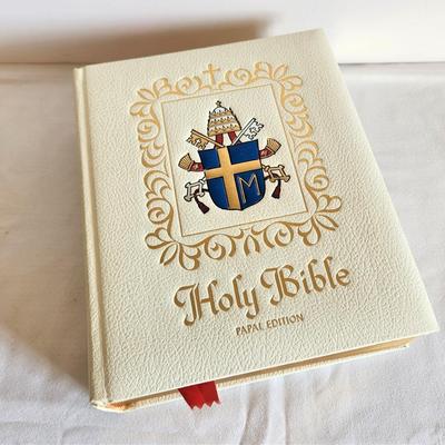 Lot #20  Vintage 1970 Catholic Bible - Papal Edition - UNUSED