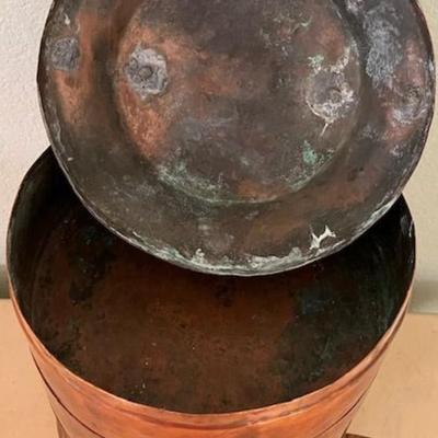 Vintage Copper Tiffin Box With Brass Handle