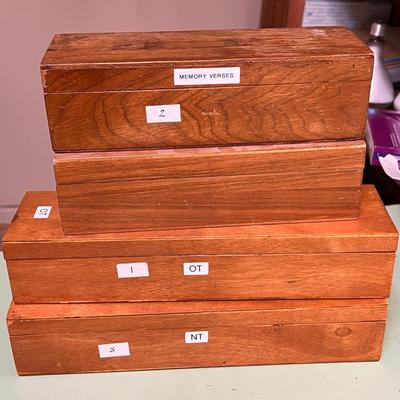 Vintage Wooden Boxes HAND WRITTEN Bible Verses