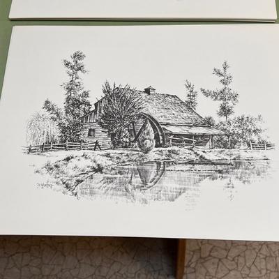 Pile of Prints - Drawing The Old Mill at Kettering, MD