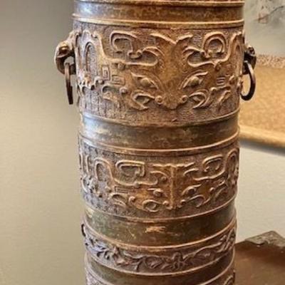 Brass/Copper Colored Metal Asian Style Lamp