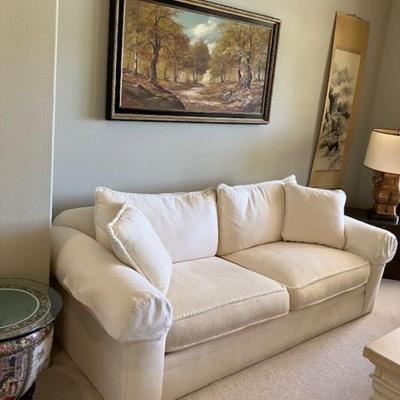 Two White Drexel Heritage Sofas