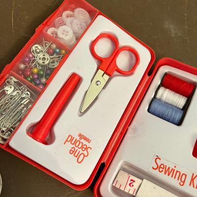 Sewing tools & Kit.  Notice the Stocking repair kit