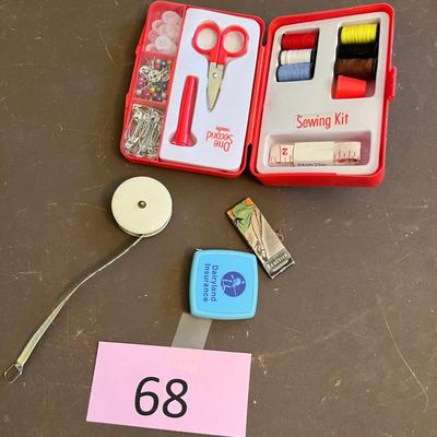 Sewing tools & Kit.  Notice the Stocking repair kit