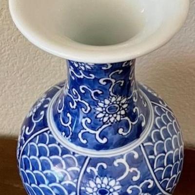 Blue And White Asian Vase