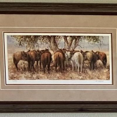 Signed Print Of Horses By Artist B.R. Garvin