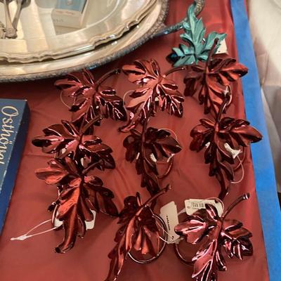 Silverplated trays  large centerpiece bowl Napkin rings