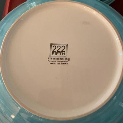Azela Turquoise 222 Fifth ceramic plates and bowls, glass bowls