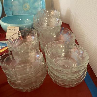 Azela Turquoise 222 Fifth ceramic plates and bowls, glass bowls
