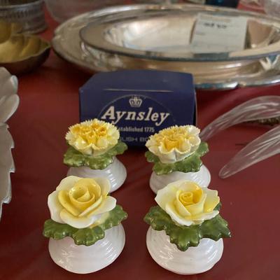 Vintage serving and decor, glass ceramic and metal