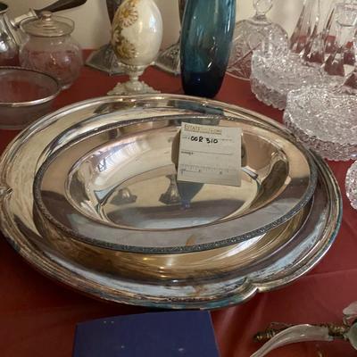 Vintage serving and decor, glass ceramic and metal