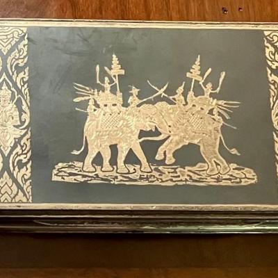 Vintage Sterling Silver Box Made In Siam