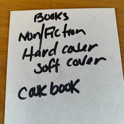 Books content of 4 shelves