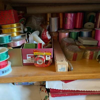 Wrapping paper and ribbon