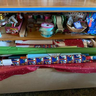 Wrapping paper and ribbon