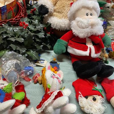 large lot of Vintage Christmas Decor, Mr. and Ms. Santa