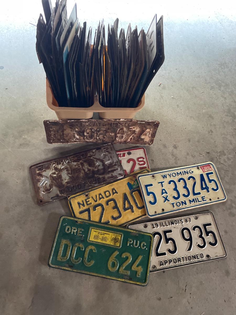 Vintage license plates from all over