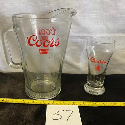 Coors Pitcher and Glass