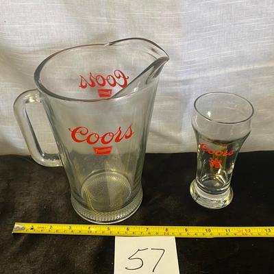 Coors Pitcher and Glass