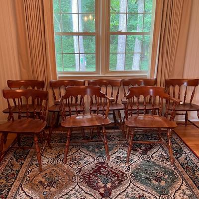 8 Vintage Ethan Allen Maple Heirloom Nutmeg Dining Chairs