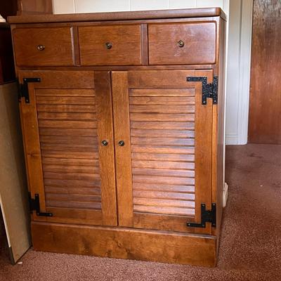 Vintage MCM Ethan Allen Baumritter Custom Room Plan Shutter Door Cabinet
