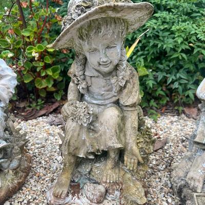 Lot of 3 Plaster Garden Statues
