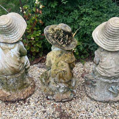 Lot of 3 Plaster Garden Statues
