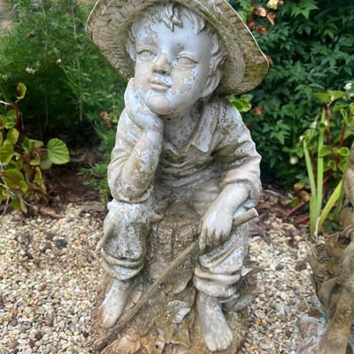 Lot of 3 Plaster Garden Statues