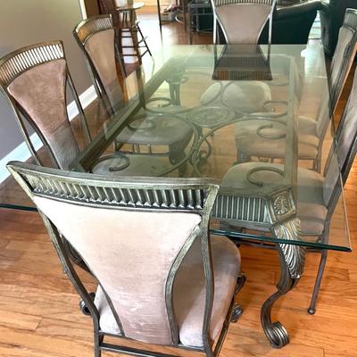 CRAMCO Furniture Glass Dining Table & 8 Chairs